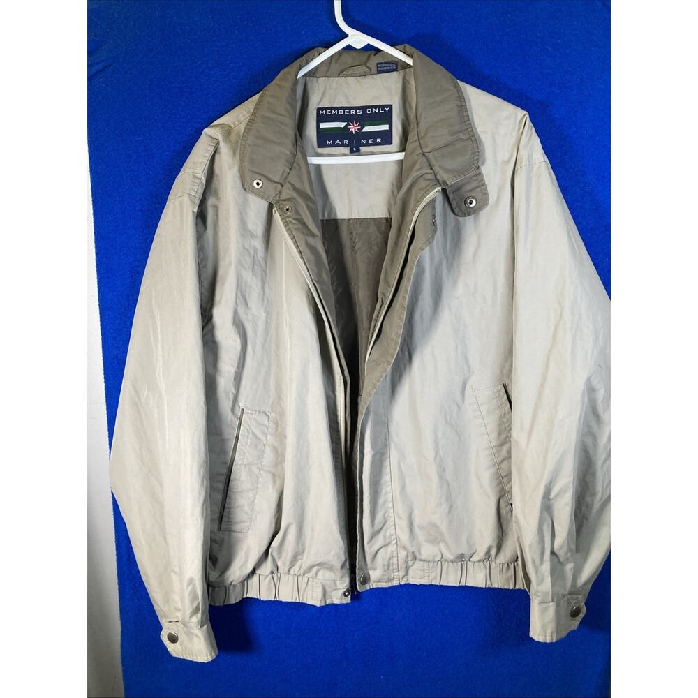 Vintage Members Only Mariner Jacket Mens Large Tan Beige Windbreaker Zip Up NWOT - Picture 16 of 16